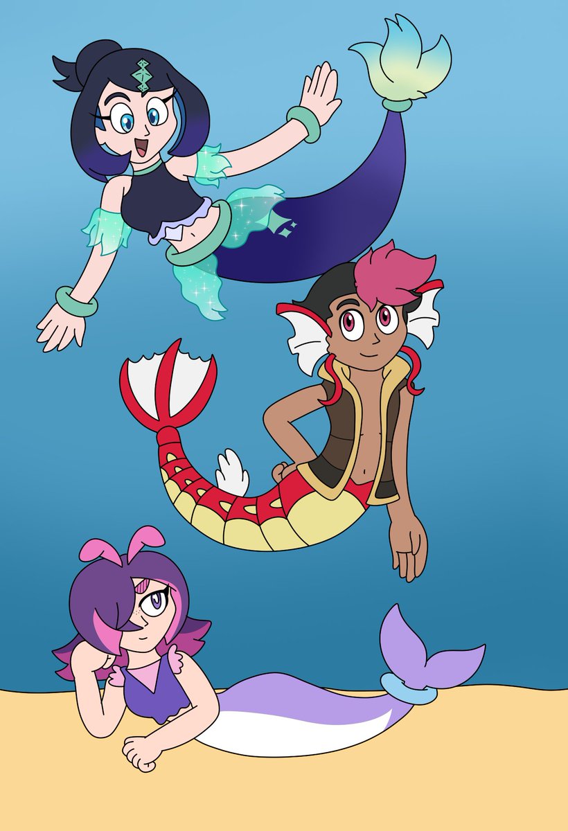 Just barely managed to get this done before mermay ended

The timeskip Horizons trio as mermaids :3

#anipoke #PokemonHorizons