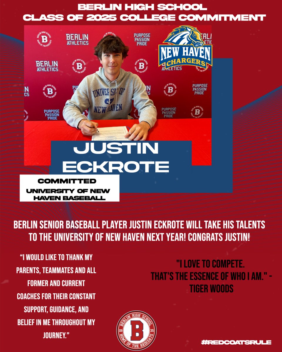 BHS Athletics (@berlin_redcoats) on Twitter photo Congratulations Justin!
Redcoat Nation wishes you the best of luck as you continue your baseball career at the University of New Haven!
<a href="/UNHChargers/">New Haven Chargers</a> <a href="/UNewHavenBASE/">New Haven Baseball</a>
#ctbsoc #redcoatsrule Congratulations Justin!
Redcoat Nation wishes you the best of luck as you continue your baseball career at the University of New Haven!
<a href="/UNHChargers/">New Haven Chargers</a> <a href="/UNewHavenBASE/">New Haven Baseball</a>
#ctbsoc #redcoatsrule