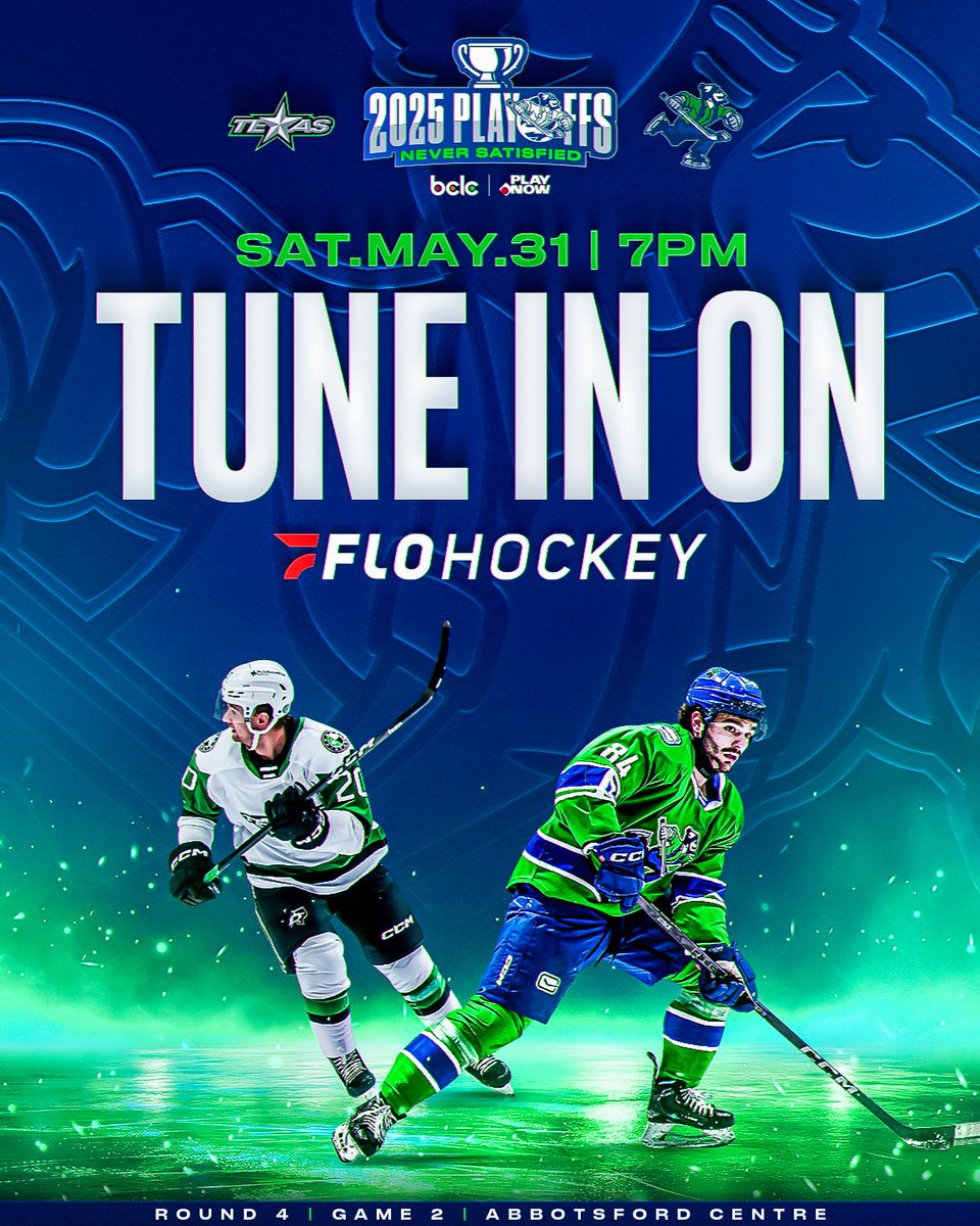 Tune in to watch your Abby Canucks take on the Texas Stars for Round 4, Game 2 of the Western Conference Finals! 📺
  
WATCH HERE | flosports.link/3AKApWJ