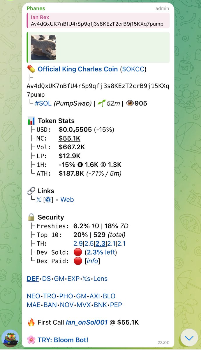 Ian_onSol's tweet photo. Fresh on the chain, $OKCC is live and moving. Eyes on this one — early entries always pay in this game.
CA: Av4dQxUK7nBfU4rSp9qfj3s8KEzT2crB9j15KXq7pump

Alpha flows fast. You want in early? You know where to be:
👉 https://t.co/saEFrYtuFs

#Solana #CryptoAlpha https://t.co/V3sDrp9m1l