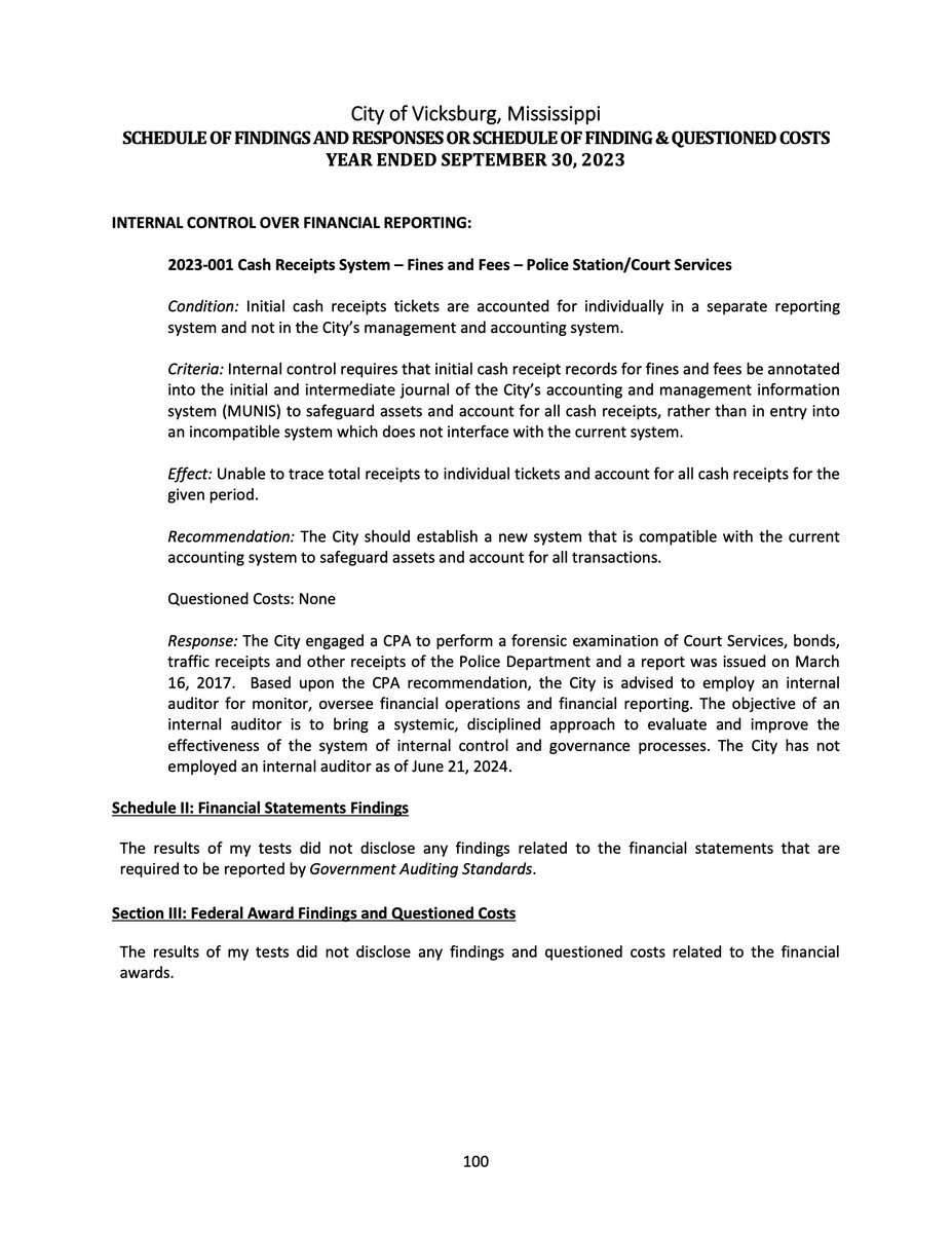 Has Vicksburg hired an internal auditor yet? osa.ms.gov/sites/default/…