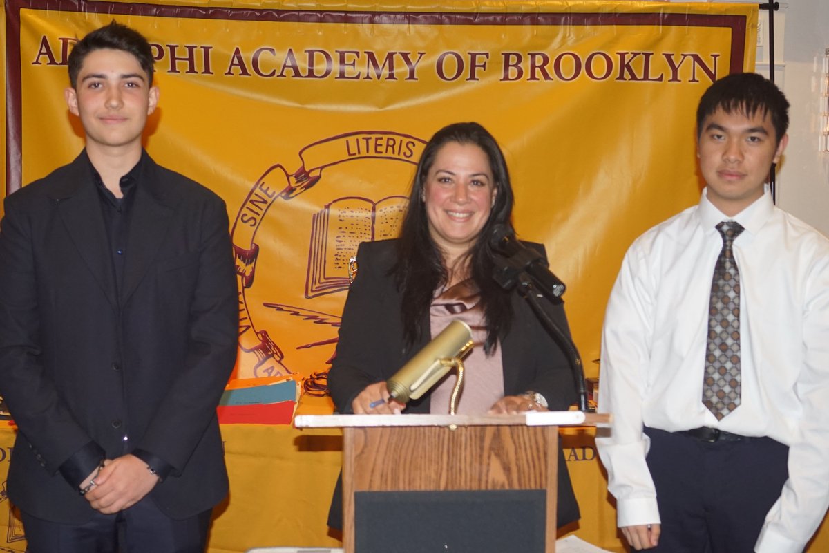 AdelphiAcademy's tweet image. Congratulations to Adelphi Academy's #Classof2025 Valedictorian David and Salutatorian Yuk Tung, who were formally introduced by Head of School Ms. Iphigenia Romanos at Adelphi's Annual Student Awards Banquet at @bayridgemanor this past Wednesday evening! Tomorrow is the big day!