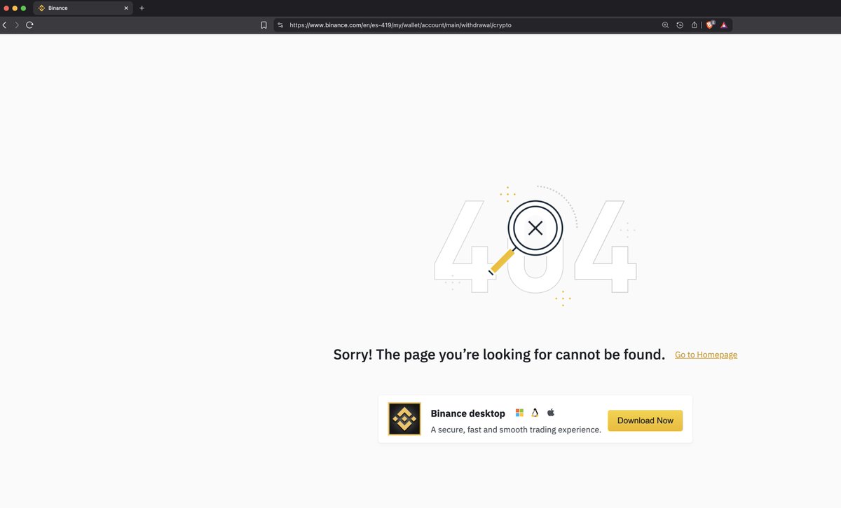Friendly reminder of the importance of cold storage, even the biggest centralized exchange in the world could fail. Always have a plan B. <a href="/binance/">Binance</a> are you ok?
