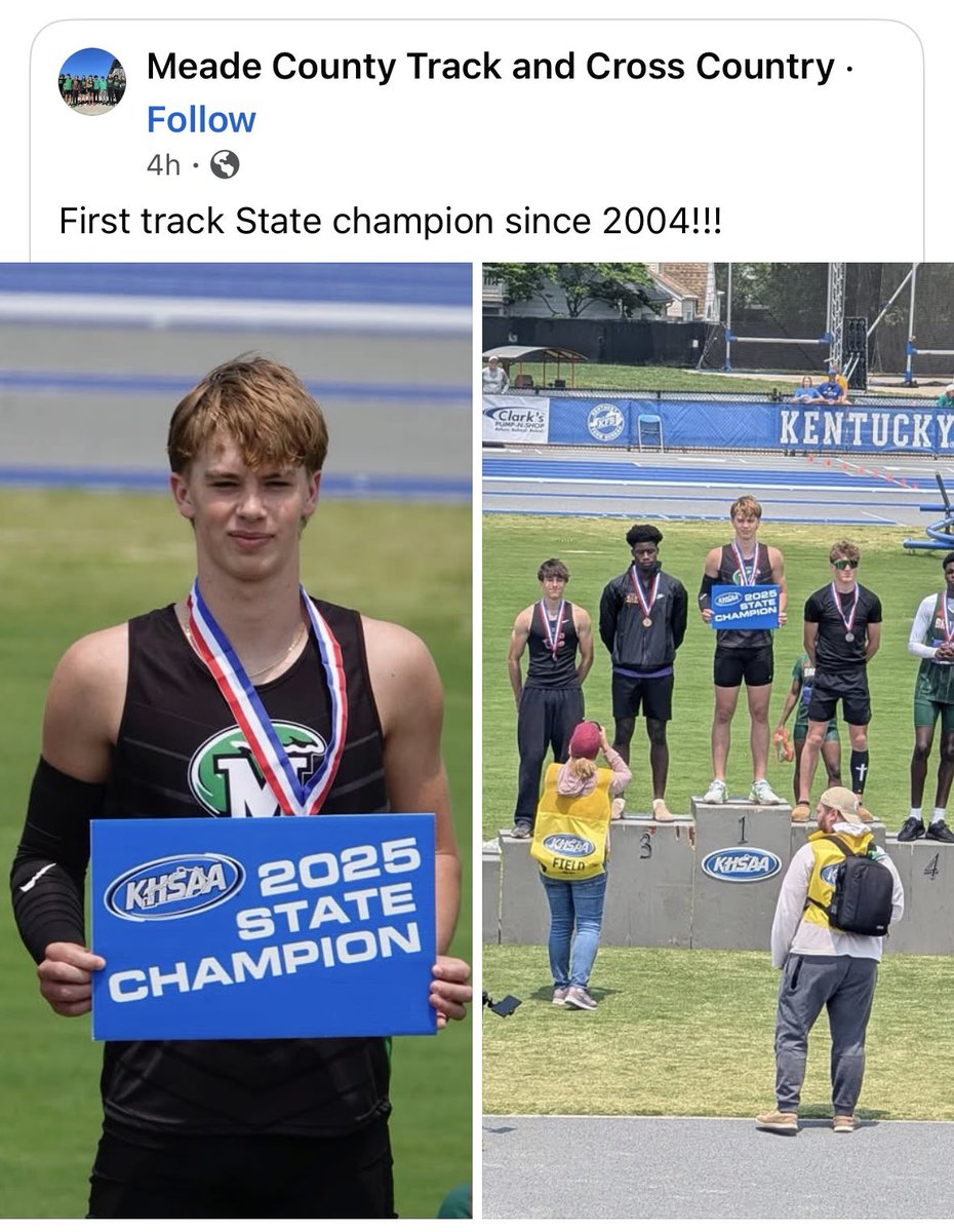Meade County’s Cade Scott wins Class 3A state title in the long jump.