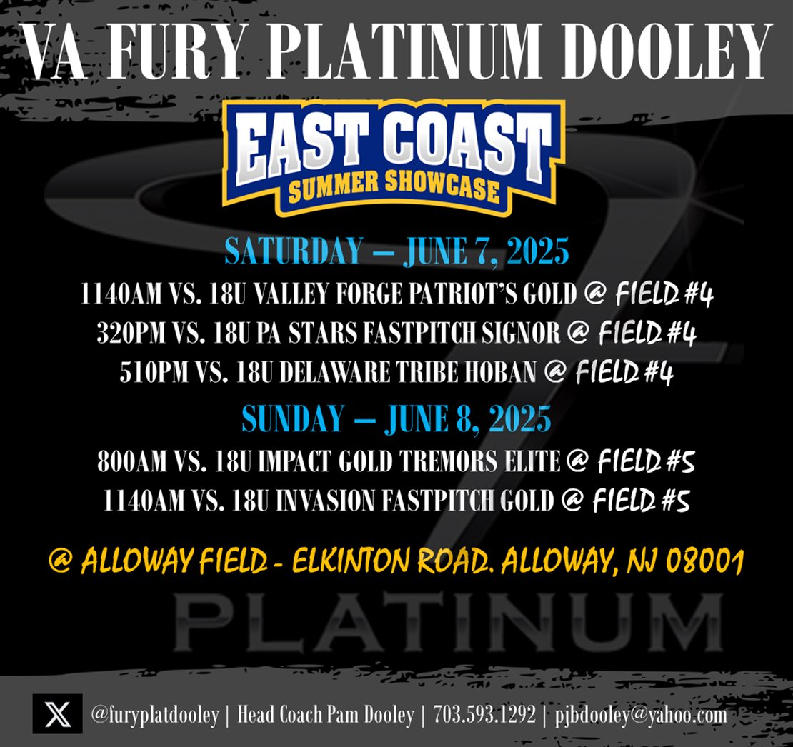 🚨🚨 Schedule drop for East Coast Showcase - 6/7 &amp; 6/8🚨🚨