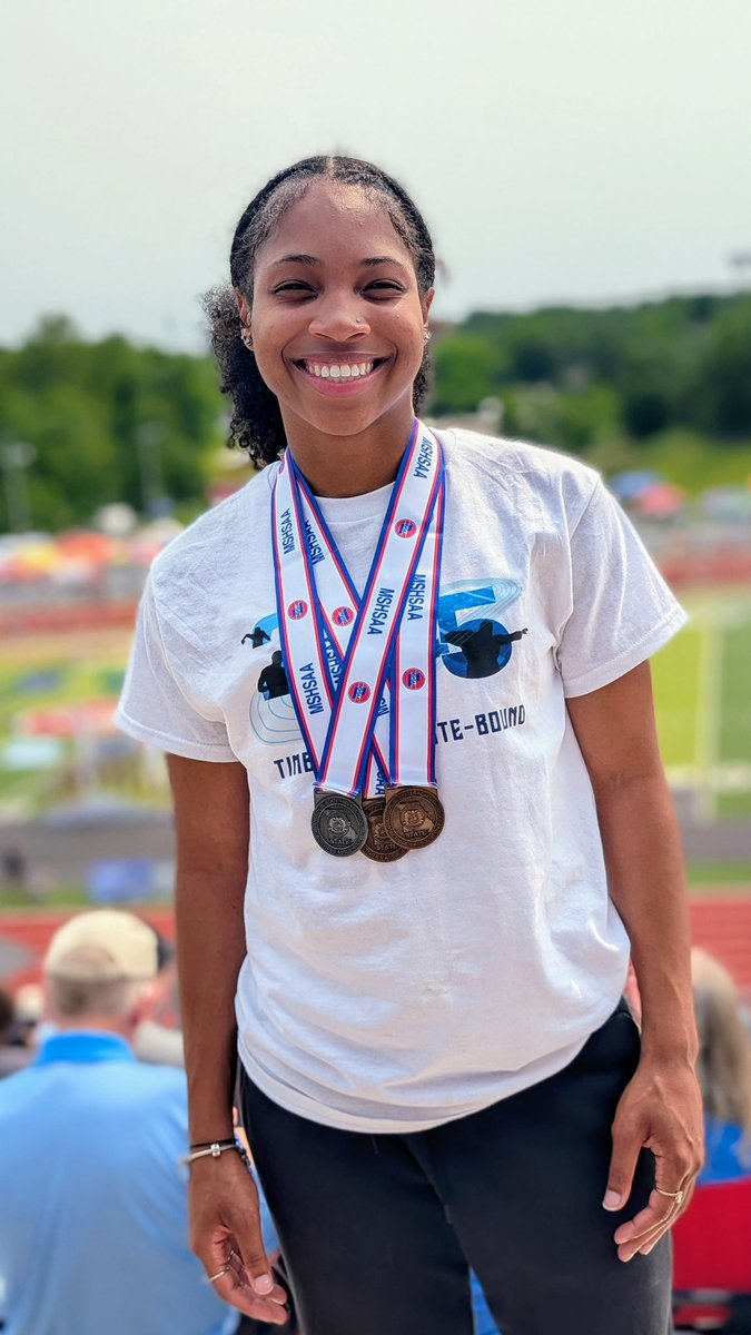 Alexa Adams finished her track career at Timberland with 7 state medals and has 4 individual records and one relay record over her high school career.  Good luck Lexi in your future- thank you for all you have given to Timberland track and field.