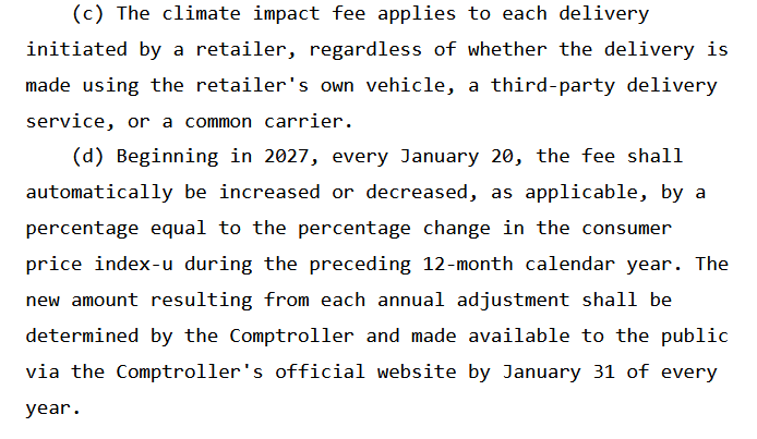 The transit plan includes a $1.50 fee per delivery -- and it is indexed to increase with inflation