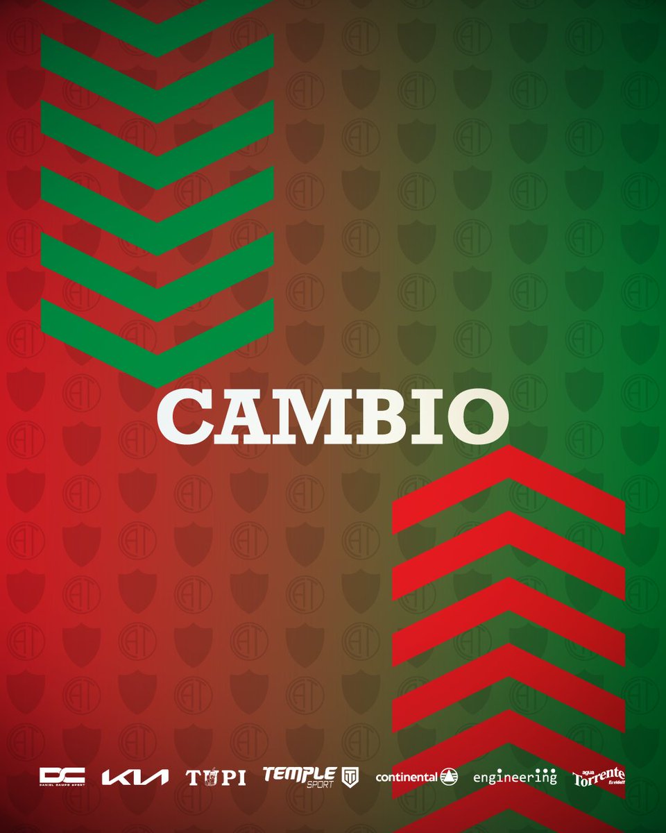 #CopaDePrimera2025🏆

🔜 Fecha 22

⏱️75'

⤴️ Willian Candia 
⤵️ Román Gamarra 

⤴️ Lucas Zalazar 
⤵️ Ever Cáceres 

#Tembetary  ️1️⃣ ➖️ 4️⃣ #CerroPorteño

¡Vamos Rojiverde!🔴🟢

#DaleTembe
#CopaDePrimeraAPF