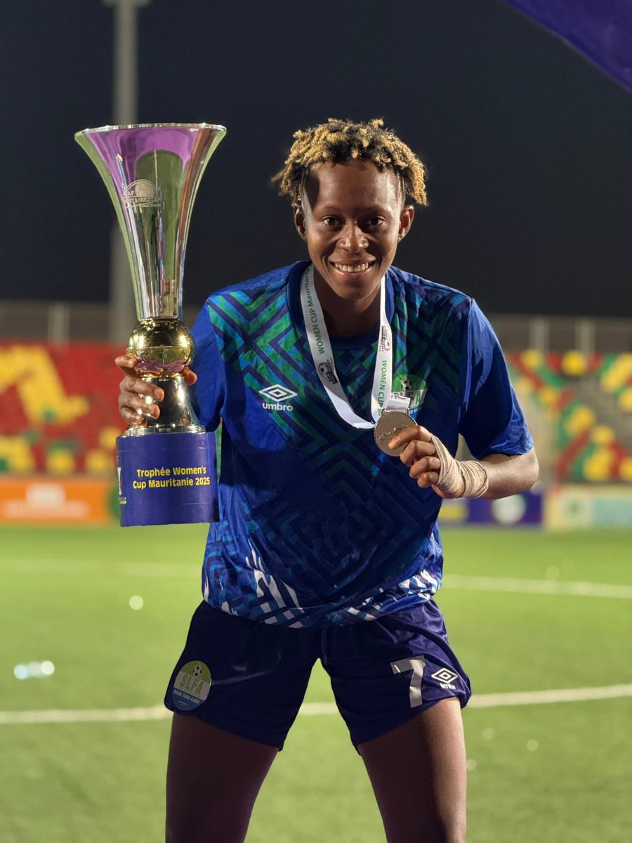 HISTORY MADE IN MAURITANIA! 🇸🇱👑
The Sierra Queens beat defending champs Senegal 1-0 to win their first-ever WAFU A Women’s title!

⚽ Captain Salamatu Kamara scored the winner
🧤 Hannah Juana: 4x Woman of the Match + Best Player of the Tournament.