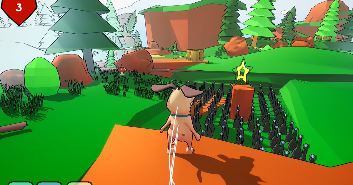 SkyWolfGameStds's tweet photo. Barko was wandering through the Forest today and found a Lucky Star... #BarkoAndTheLostBone #Teaser #UnrealEngine #3dPlatformer #IndieGame #IndieDev #ComingToSteam #Cartoon #3d #Dog #Pet #Doggo #VideoGame #GameDev #Stylized #Screenshot #ScreenshotSaturday https://t.co/KUBOb8XFsX