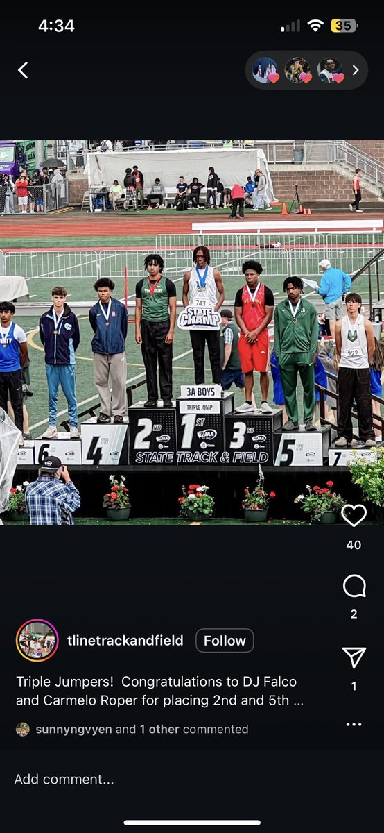 We are so proud of our dual-sport performers D.J. Falco and Carmelo Roper for another amazing track season. We love you and can’t wait to celebrate your success next week at school.  
#goBLAZERS 🙏🏾❤️