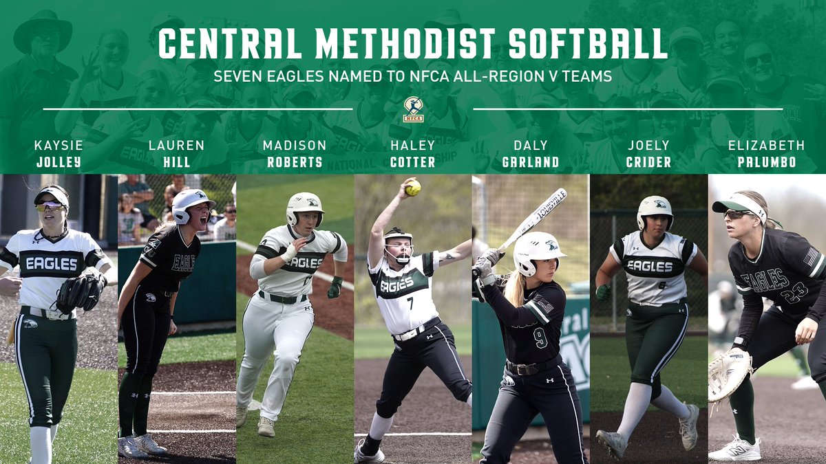 🥎, Seven Eagles Named to NFCA All Region V Teams!

#TakeFlight🦅

🔗: cmueagles.com/sports/sball/2…