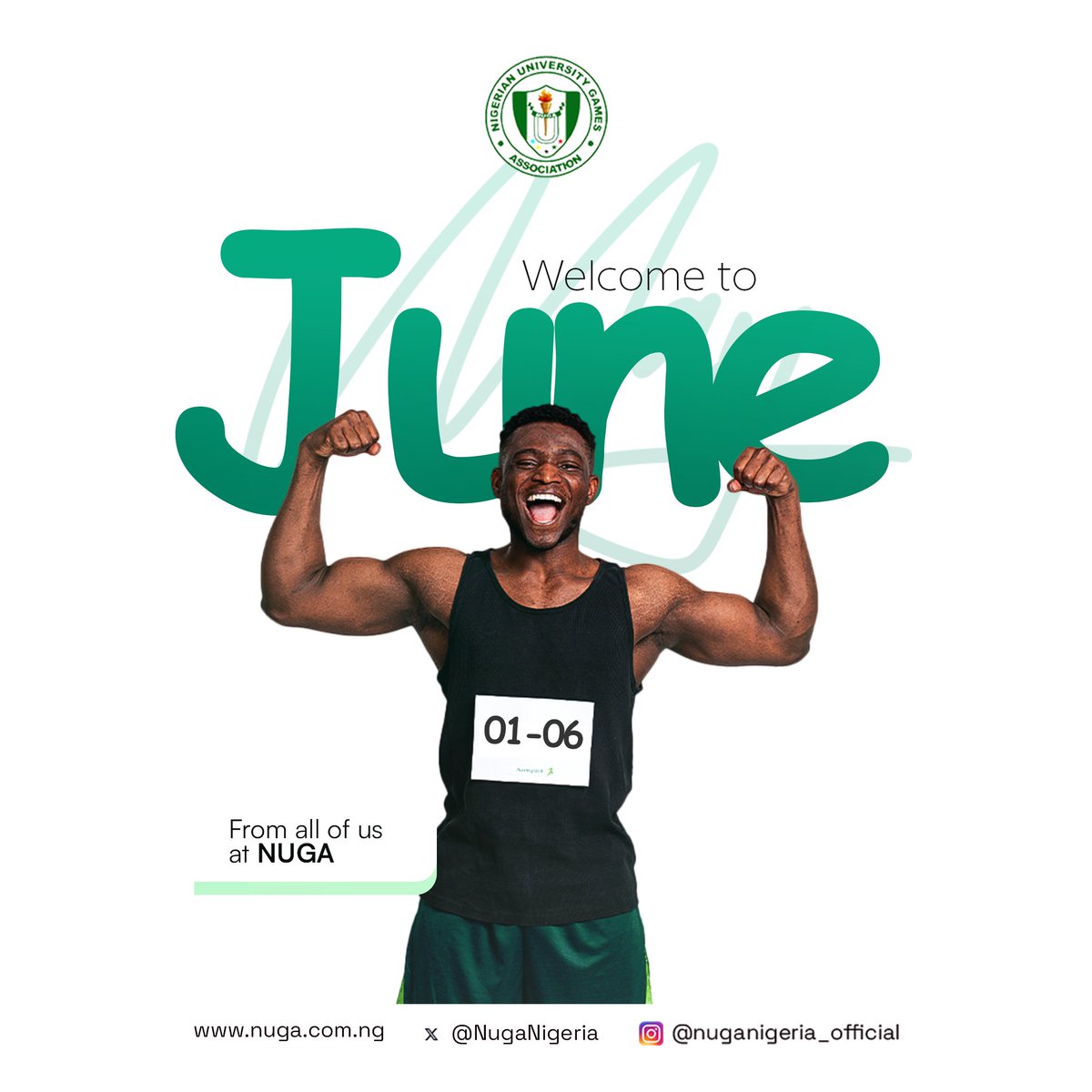 💪🏽 Welcome to JUNE!

Step in like a champ — with strength, joy, and purpose.
Let’s make every day count. 🏁
From all of us at NUGA. 

#WelcomeJune 
#NUGA