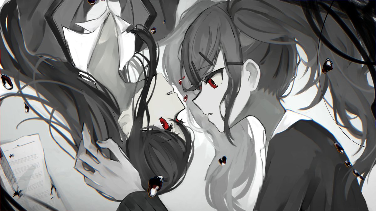 H_Nayu__'s tweet image. キミは今からアタシの息を吸って生きてくの
　　　
⚠曲パロ　#prsk_FA