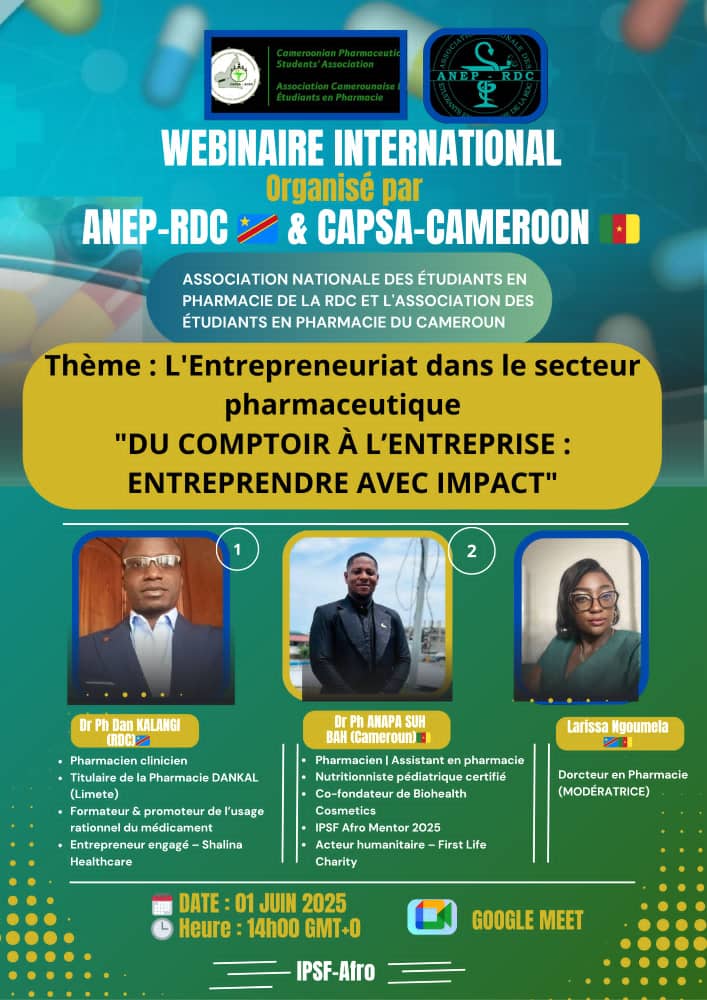 ANEP-RDC 🇨🇩 &amp; CAPSA-Cameroun 🇨🇲 vous invitent à un événement exceptionnel 
🌐Webinaire exclusif pour ce 01 juin 2025
À 14h GMT+0

🔗 *Inscrivez-vous maintenant via ce lien :* forms.gle/6XSWywXJgapxbV…

_Il y a de la place pour tout le monde_😇