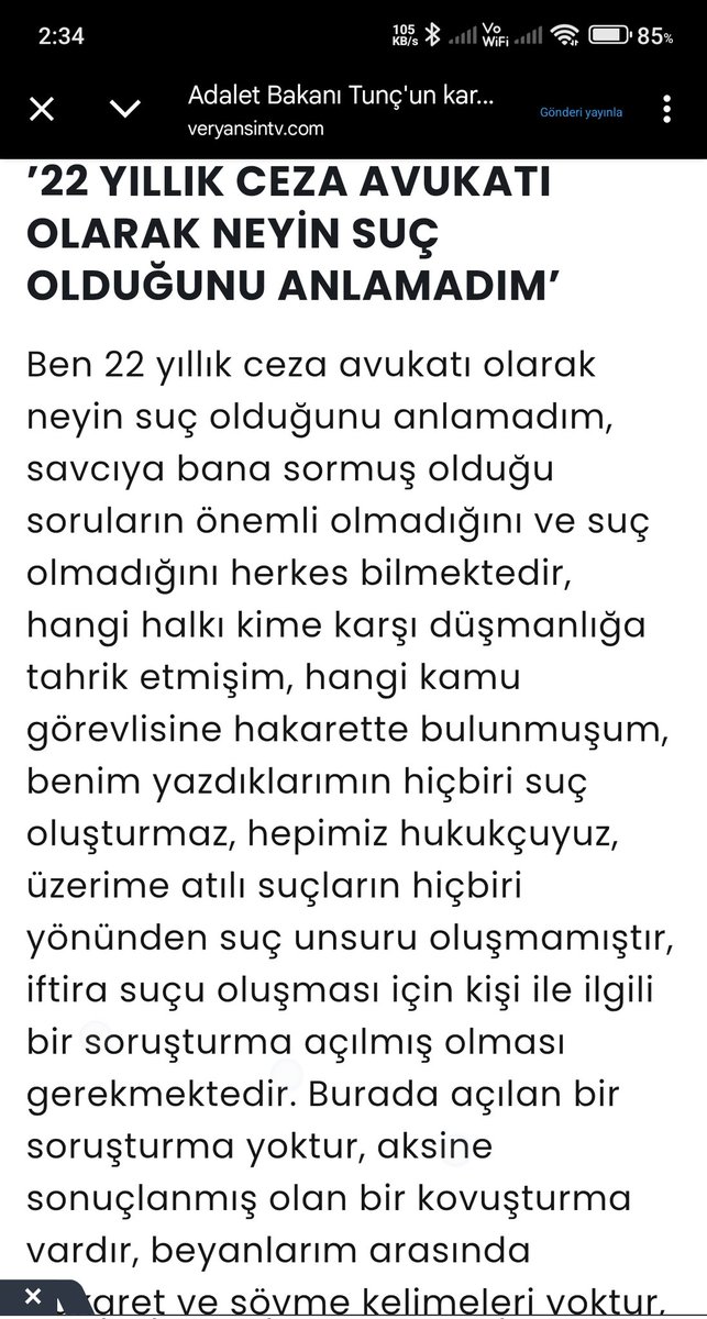 Aslanlar gibi ifadesini vermiş, herhangi bir suç oluşumu yok. Adam 23 yıllık ceza avukatı. Bu arada savcı da Yahya'nın arkadaşıymış ne tesadüf. Ekran görüntüleri Veryansın tv den alınmıştır 
#BurakBekiroğluYalnızDeğildir <a href="/burakbekiroglu/">|Burak Bekiroğlu</a> haksız yere tutuklanmıştır. Çıkana kadar