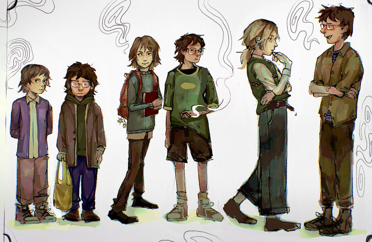 toniclock's tweet image. oc’s through different ages