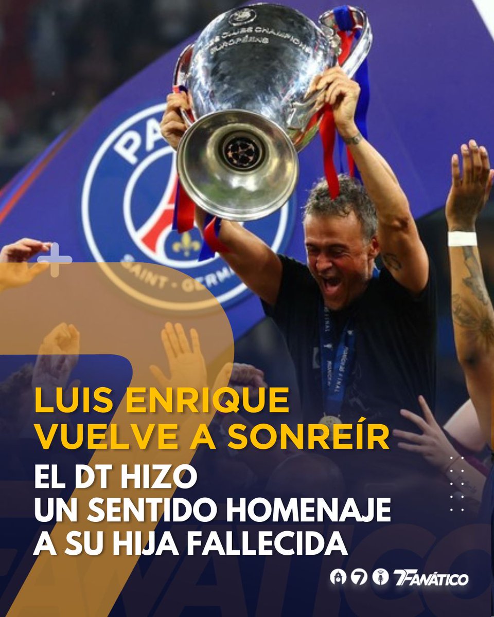#Fanático | Luis Enrique hizo un emotivo homenaje a su hija Xana, tras conquistar la UEFA Champions League. Una imagen del entrenador abrazando a su pequeña fallecida dio la vuelta al mundo. #LéaloEnET: is.gd/7xoHmS