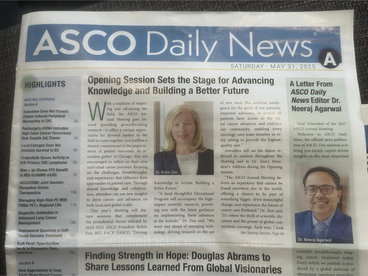 Shilpa Gupta (@shilpaonc) on Twitter photo #ASCO2025 Powerful letter from <a href="/ASCO/">ASCO</a> #DailyNews Editor <a href="/neerajaiims/">Neeraj Agarwal, MD, FASCO</a>
โIn the fight against cancer, we are united by purpose.โ Thx for all your hard work & dedication to making this the most valuable free resource for oncology professionals ๐ by bringing key insights from #ASCO2025 Powerful letter from <a href="/ASCO/">ASCO</a> #DailyNews Editor <a href="/neerajaiims/">Neeraj Agarwal, MD, FASCO</a>
โIn the fight against cancer, we are united by purpose.โ Thx for all your hard work & dedication to making this the most valuable free resource for oncology professionals ๐ by bringing key insights from