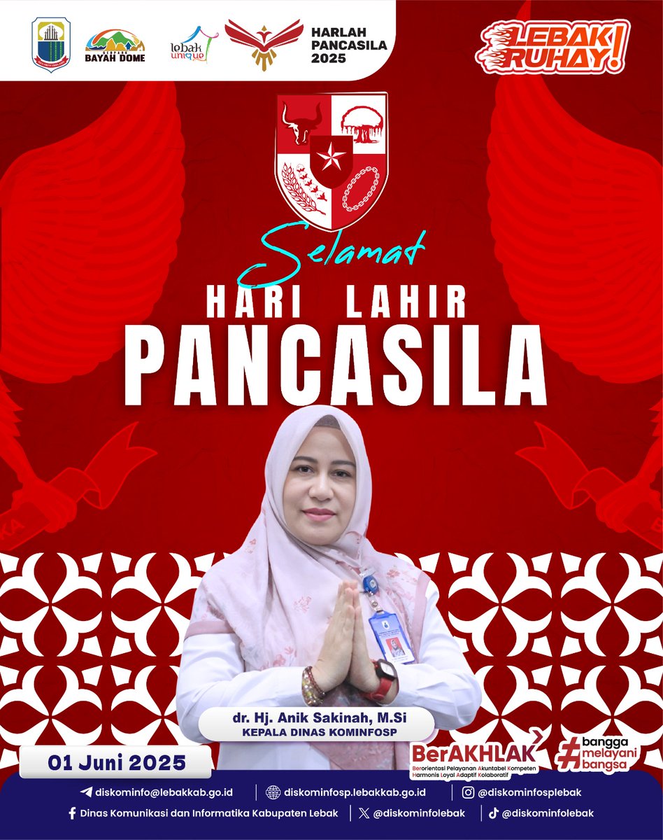 Selamat Hari Lahir Pancasila. Warisan pemersatu bangsa yang tak tergantikan.

#LebakRuhay #VisitLebak #LebakUnique #BekerjaDenganHati #TerbukaItuKeren