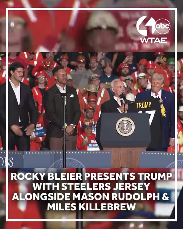 Coach Oz (@coach0z) on Twitter photo G.I.F.T. 2025 Honorary Chairman <a href="/RockyBleier/">Rocky Bleier</a> presented <a href="/realDonaldTrump/">Donald J. Trump</a> with a custom Steelers jersey this weekend‼️ G.I.F.T. 2025 Honorary Chairman <a href="/RockyBleier/">Rocky Bleier</a> presented <a href="/realDonaldTrump/">Donald J. Trump</a> with a custom Steelers jersey this weekend‼️