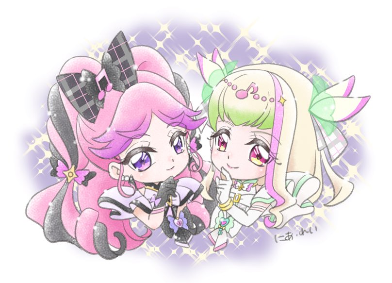 最高にキラッキランラン～♪な展開でしたね！キュアズキューンとキュアキッスを描いてみました♪来週が待ち切れないですね🩷
#キミプリ #precure