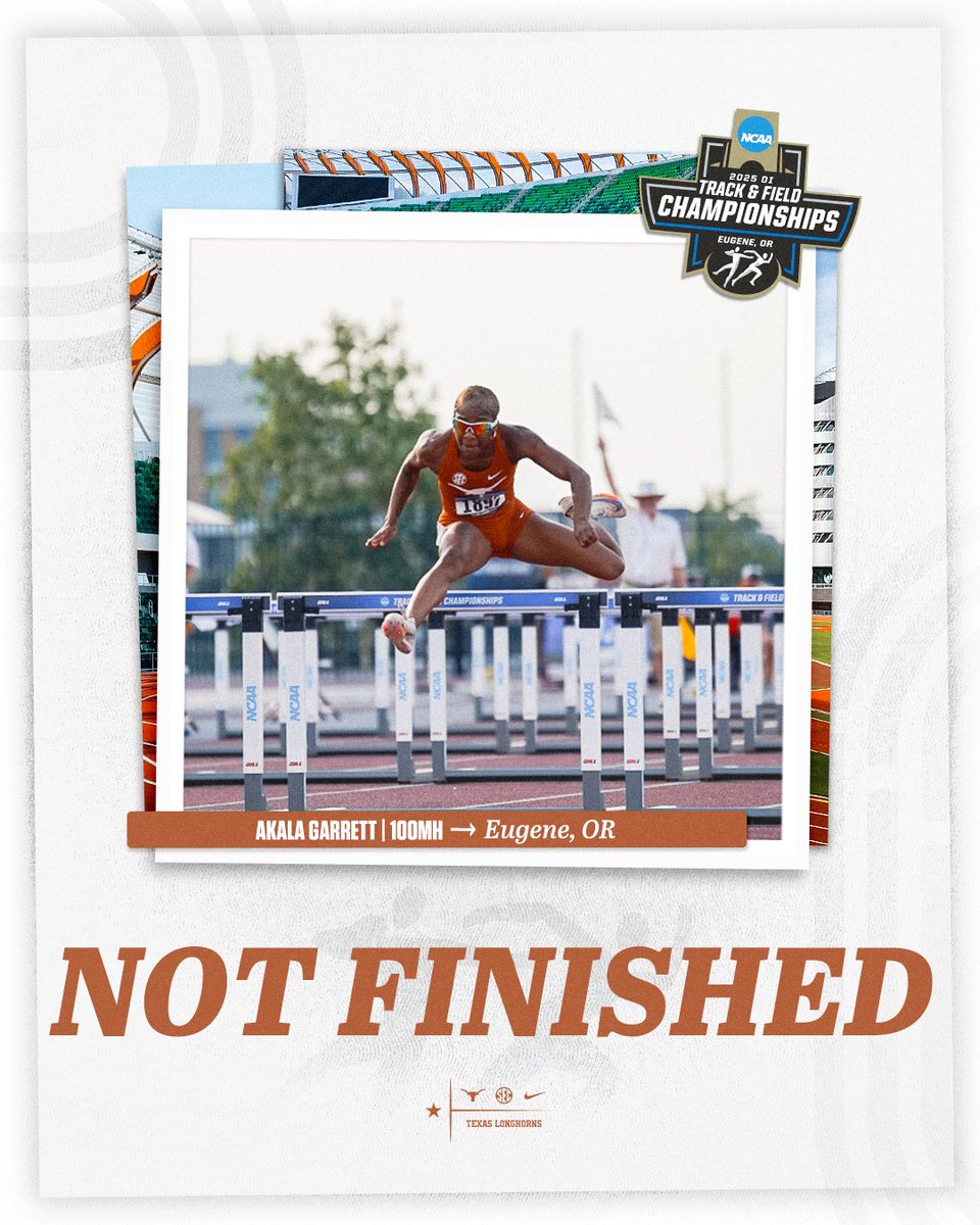Texas T&F/XC (@texastfxc) on Twitter photo first one down ๐ค
<a href="/kayy2swiftyy/">Akala Garrett</a> goes 12.98 to reach the NCAA meet in the 100mH for the 1st time in her career ๐
#FloKnows x #HookEm first one down ๐ค
<a href="/kayy2swiftyy/">Akala Garrett</a> goes 12.98 to reach the NCAA meet in the 100mH for the 1st time in her career ๐
#FloKnows x #HookEm