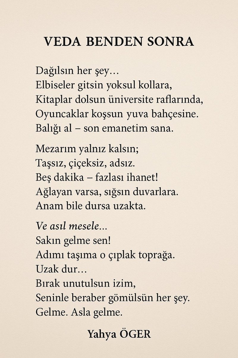 #senadüzgün #Şiirsokakta #veda #bendensonra