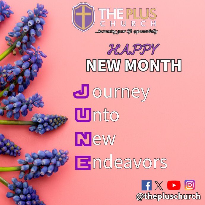 thepluschurch's tweet image. Happy NEW MONTH

June will bring love.
June will bring peace.
June will bring clarity.
June will bring healing.
June will bring prosperity.
June will bring abundance.
June will bring opportunity.
June will bring understanding

Claim it now......

#increasinglife
#theplus