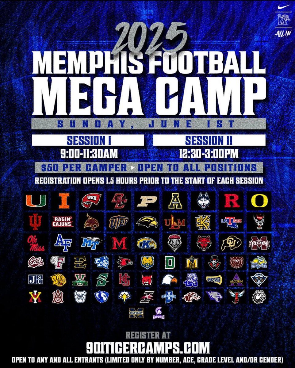 JD Donaldson 2027 (@jd_donaldson7) on Twitter photo Looking forward to competing at the Memphis Mega Camp this Sunday. I will be at session 2. <a href="/HunterKendall44/">Coach Hunt🙏🏿</a> <a href="/Coach_JMill/">John Miller</a> <a href="/Coach_MSpurlock/">Micheal C. Spurlock</a> <a href="/CoachKerryon/">Kerryon Johnson</a> <a href="/COACHJMACRB/">Jourdan McNeill</a> <a href="/CoachALarkins/">Aashon Larkins</a>
<a href="/BryanApplewhite/">Coach B Applewhite</a> <a href="/CalvinLowry/">Calvin Lowry</a> <a href="/VealCoach/">Coach Teddy Veal</a> <a href="/coachsauce__/">Rodney Saulsberry Jr.</a> <a href="/CoachLovings/">Marquase Lovings</a> Looking forward to competing at the Memphis Mega Camp this Sunday. I will be at session 2. <a href="/HunterKendall44/">Coach Hunt🙏🏿</a> <a href="/Coach_JMill/">John Miller</a> <a href="/Coach_MSpurlock/">Micheal C. Spurlock</a> <a href="/CoachKerryon/">Kerryon Johnson</a> <a href="/COACHJMACRB/">Jourdan McNeill</a> <a href="/CoachALarkins/">Aashon Larkins</a>
<a href="/BryanApplewhite/">Coach B Applewhite</a> <a href="/CalvinLowry/">Calvin Lowry</a> <a href="/VealCoach/">Coach Teddy Veal</a> <a href="/coachsauce__/">Rodney Saulsberry Jr.</a> <a href="/CoachLovings/">Marquase Lovings</a>