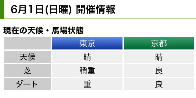 東京競馬場
さてこれから良馬場のどれくらいまで回復するのでしょう