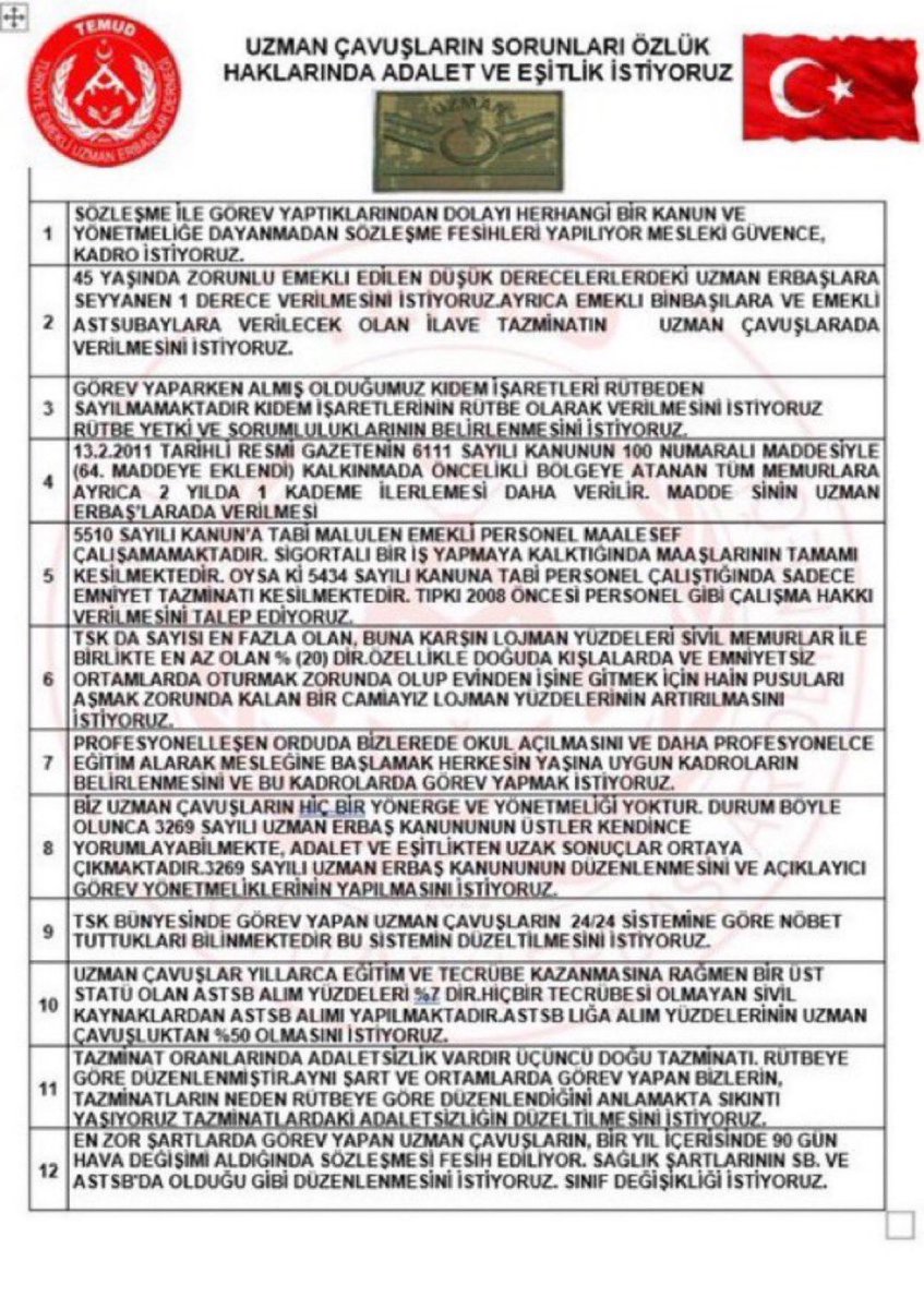 Bizim asıl derdimiz Ailelerimizin sosyal hukuksal özlük haklarından faydalanması ,yavrularımızın Babam hastalandığında işinden atılacakmı diye endişe etmemesi.
Bir müddetde olsa aile birlikteliğinin sağlanması.
Sosyal tesislerden ailemizle beraber faydalanıp hizmet ettiğimiz