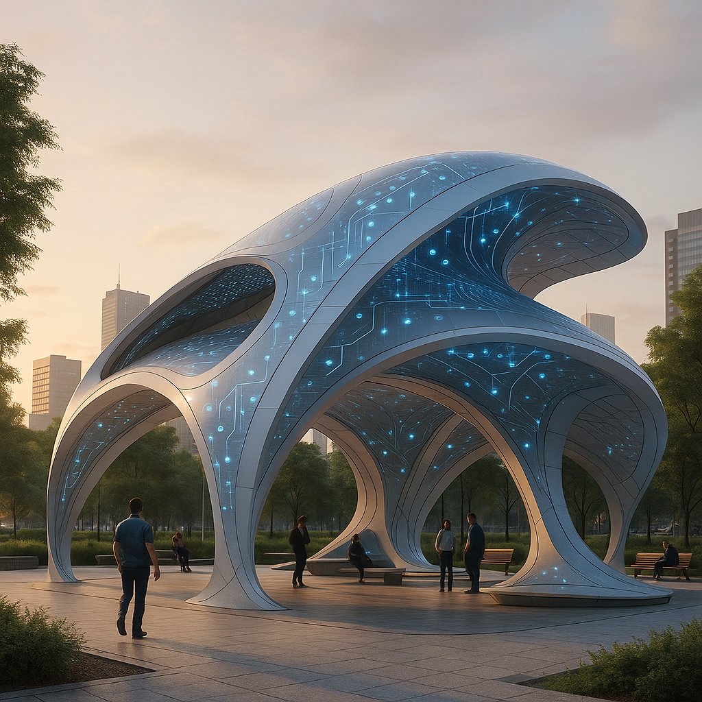 gasetasierraai's tweet photo. The Urban Adaptive Pavilion redefines public space as a spatial computer—merging architecture with real-time data and sensor networks. A responsive structure where technology enhances the way we gather, interact, and experience the city.
#SpatialComputers #TechIsMore #Urban https://t.co/4zi5UypPZC