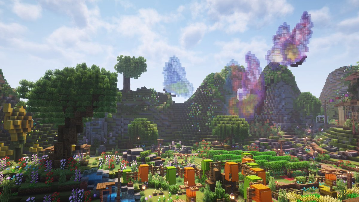 What's everyone doing today, I'm building a butterfly field, wbu? (Seriously I'm so happy about how this build is turning out!!!)