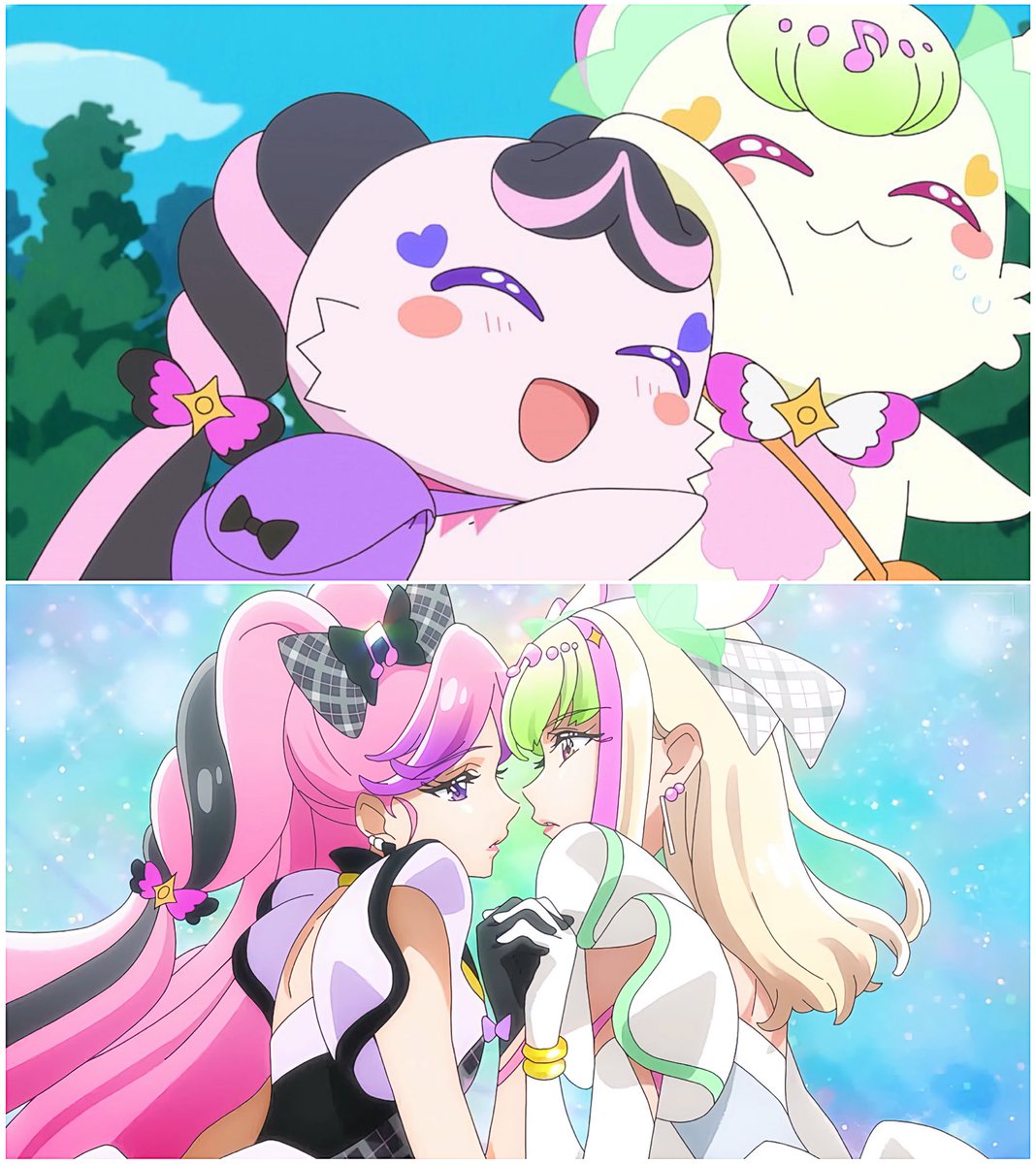 ↑メロロン・プリルン

↓キュアキッス・キュアズキューン
 ︎︎
これが同一人物、プリキュアの世界は奥が深い
#precure