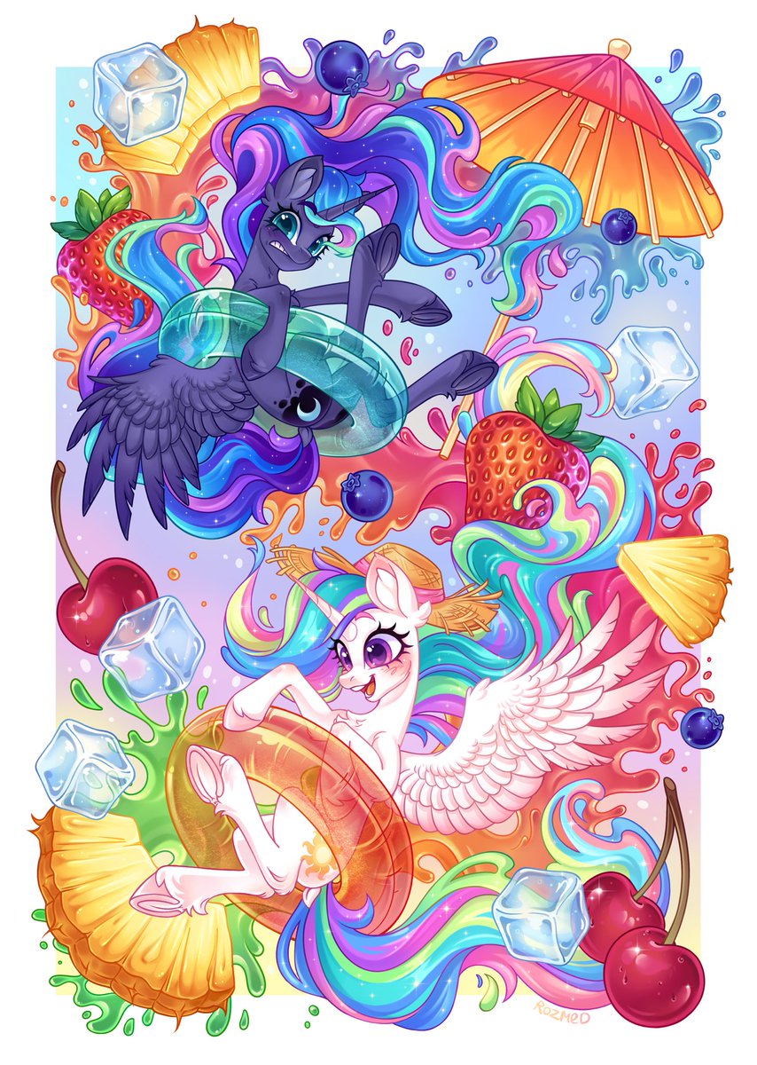 _ROZMED_'s tweet image. Celestia and Luna open the summer season
😎🍹
#mylittlepony #mlpfanart