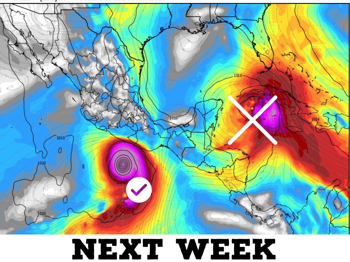 Typical model bias early in the season is showing up next week. Forming a storm on the Pacific side and Gulf/Caribbean side is usually wrong. The Pacific storm will form. After June 10th moisture will pool near the Yucatán so maybe a disturbance forms mid month? #lawx