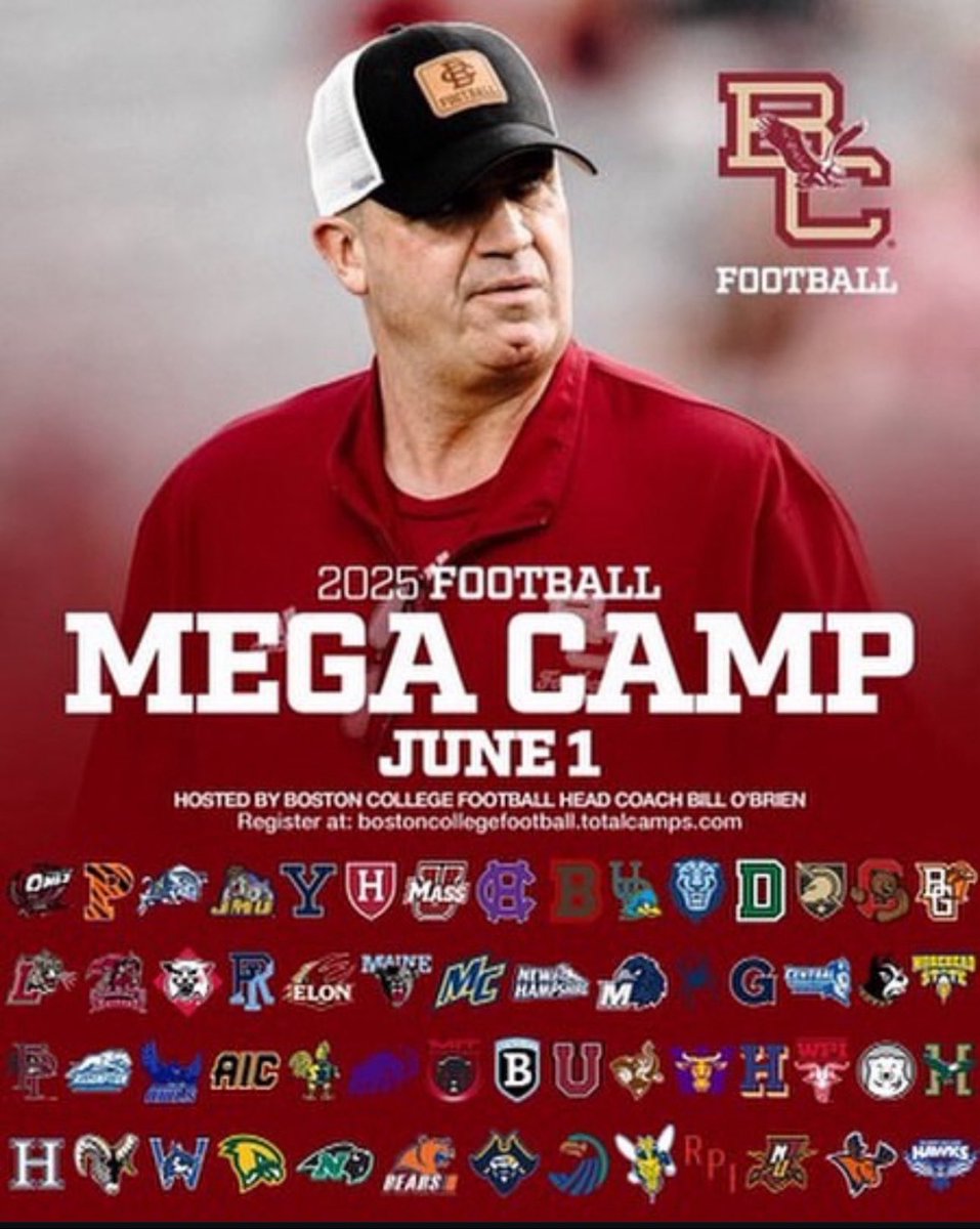 Chancewavy's tweet image. I will be attending the BC MEGA CAMP tomorrow! Can’t wait to complete. @CoachWatkinsUNH @CoachRamey_ @CoachThompson_1 @PBrown_2 @CoachSHuggins @CoachStevensFB @xdye21 @Coach_KCal @Coach_Loftus @ZurilHendrick @CoachWatkinsUNH @CoachD_Johnson @CoachD_Johnson @_CoachMaher