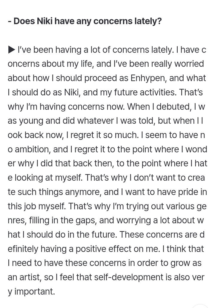 allforchulsoo's tweet image. OH NI-KI 🥺😭

"when i debuted, i was young and did whatever i was told, but when i look back now i regret it so much. i seem to have no ambition, and i regret it to the point where i wonder why i did that back then, to the point where i hate looking at myself." 

IM CRYING 🥺😭