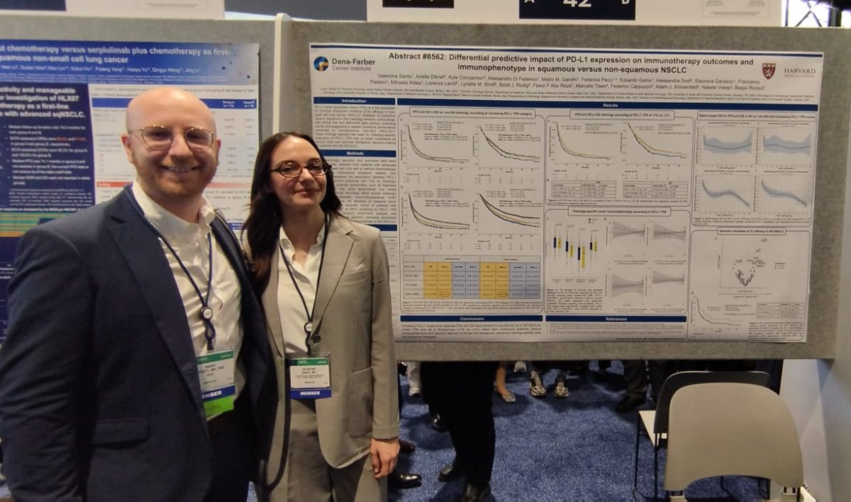 ACortelliniMD's tweet image. Super proud of our own @valentsant for presenting her 1st @ASCO poster #ASCO25 on the value of PD-L1 in SqNSCLC, under the guidance of the stellar @BRicciutiMD 💫
@PoliclinCampus @CampusBioMedico