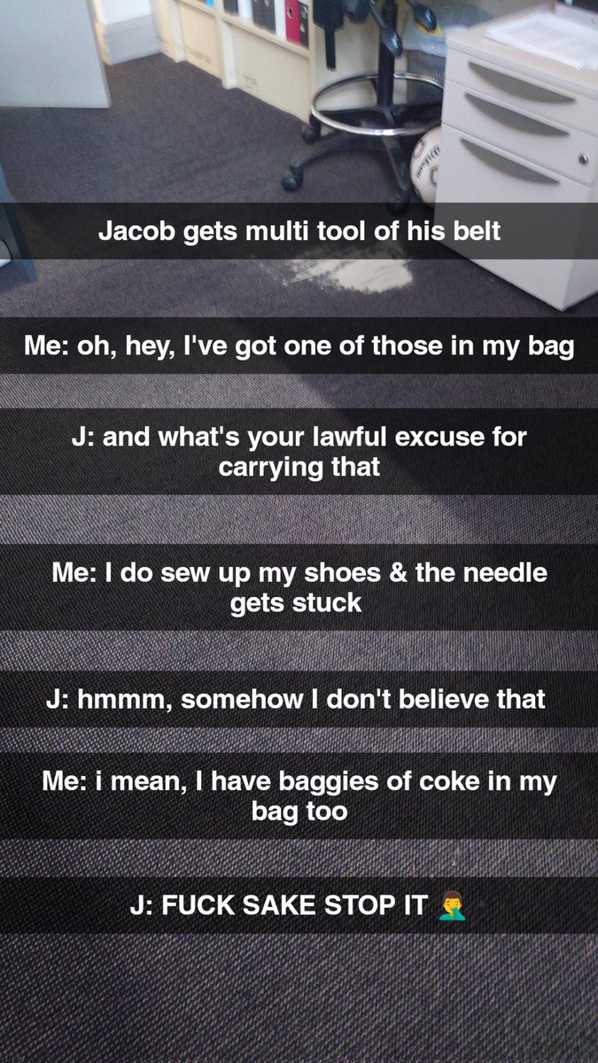 when you forget that carrying a multi tool without a lawful reason is illegal &amp; casually mention it to a police officer 😅