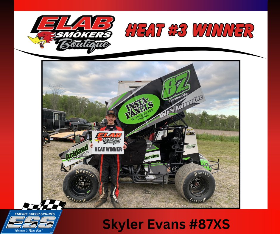Skyler Evans won ELAB Smokers Boutique from the pole in heat #3 at <a href="/BrightonSpdwy/">Brighton Speedway</a> .