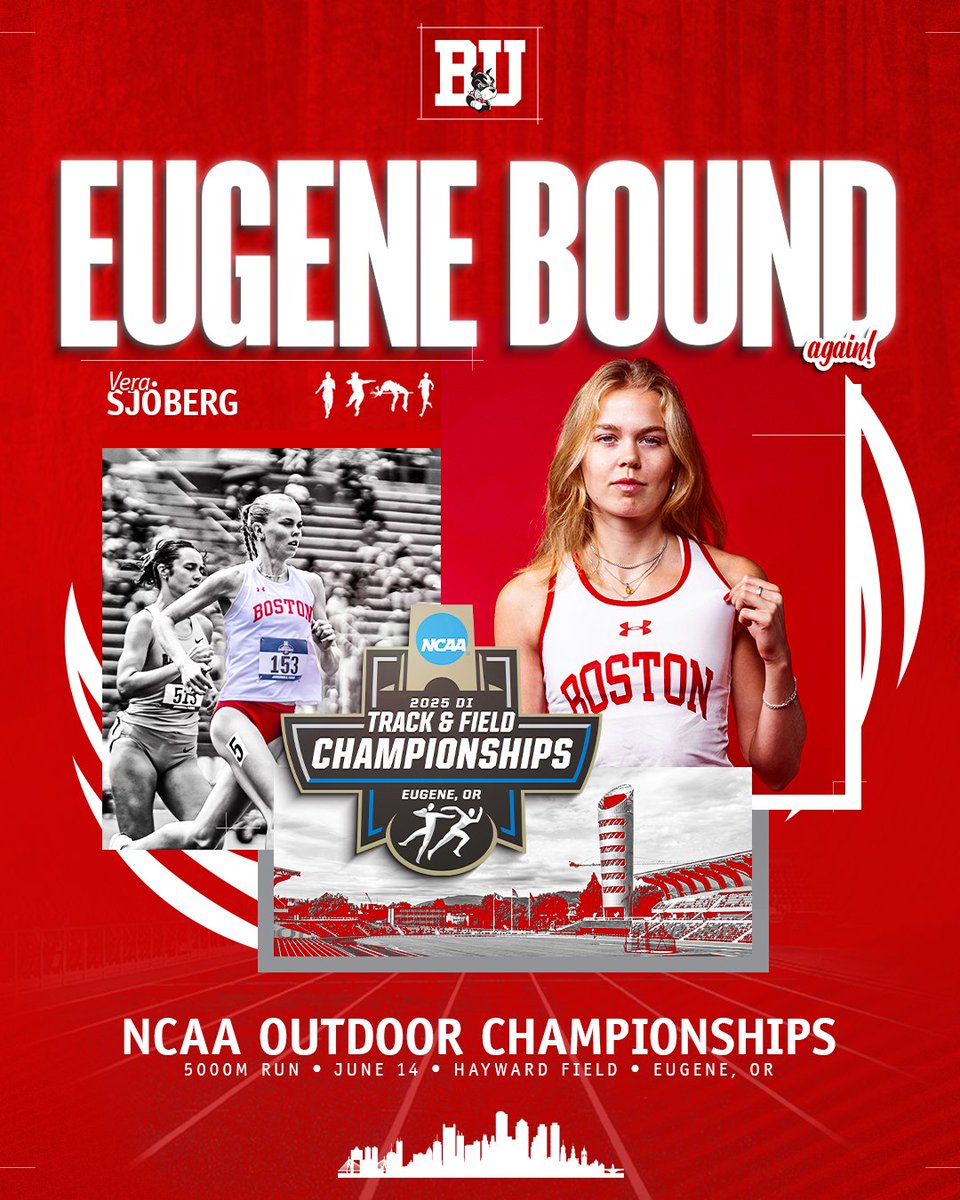 BU Track & Field / Cross Country (@terriertfxc) on Twitter photo SHE'S GONNA DOUBLE!!
Vera runs a school record 15:27.51 in the 5K to finish fourth overall and qualify for her second event at the 2025 <a href="/NCAATrackField/">NCAA Track & Field</a> Outdoor Championships!
#GoBU SHE'S GONNA DOUBLE!!
Vera runs a school record 15:27.51 in the 5K to finish fourth overall and qualify for her second event at the 2025 <a href="/NCAATrackField/">NCAA Track & Field</a> Outdoor Championships!
#GoBU