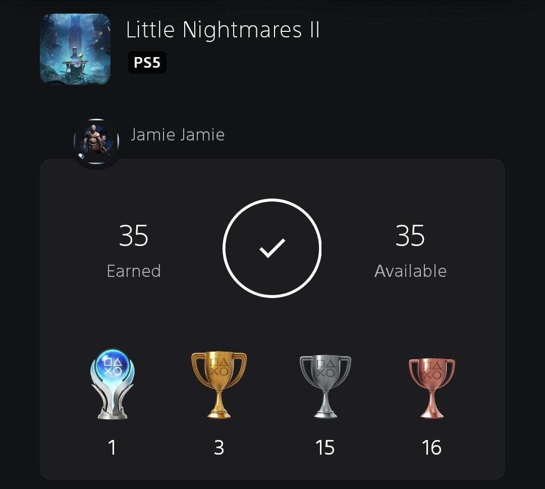 Jamiex66's tweet photo. Platinum Trophy 233: Little Nightmares 2🏆

#PlatinumTrophy https://t.co/QRyPBXj7vE