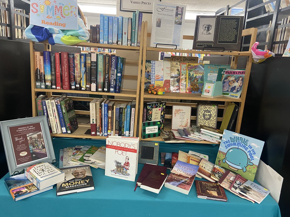 OfStarkville's tweet photo. Starkville readers, get ready! The Friends of the Starkville Library are hosting a can't-miss Book Sale on Monday, June 2 from 11:45 AM to 5:45 PM at the Starkville Public Library. #folstarkville #starkvillelib https://t.co/E2CB8PtY2S