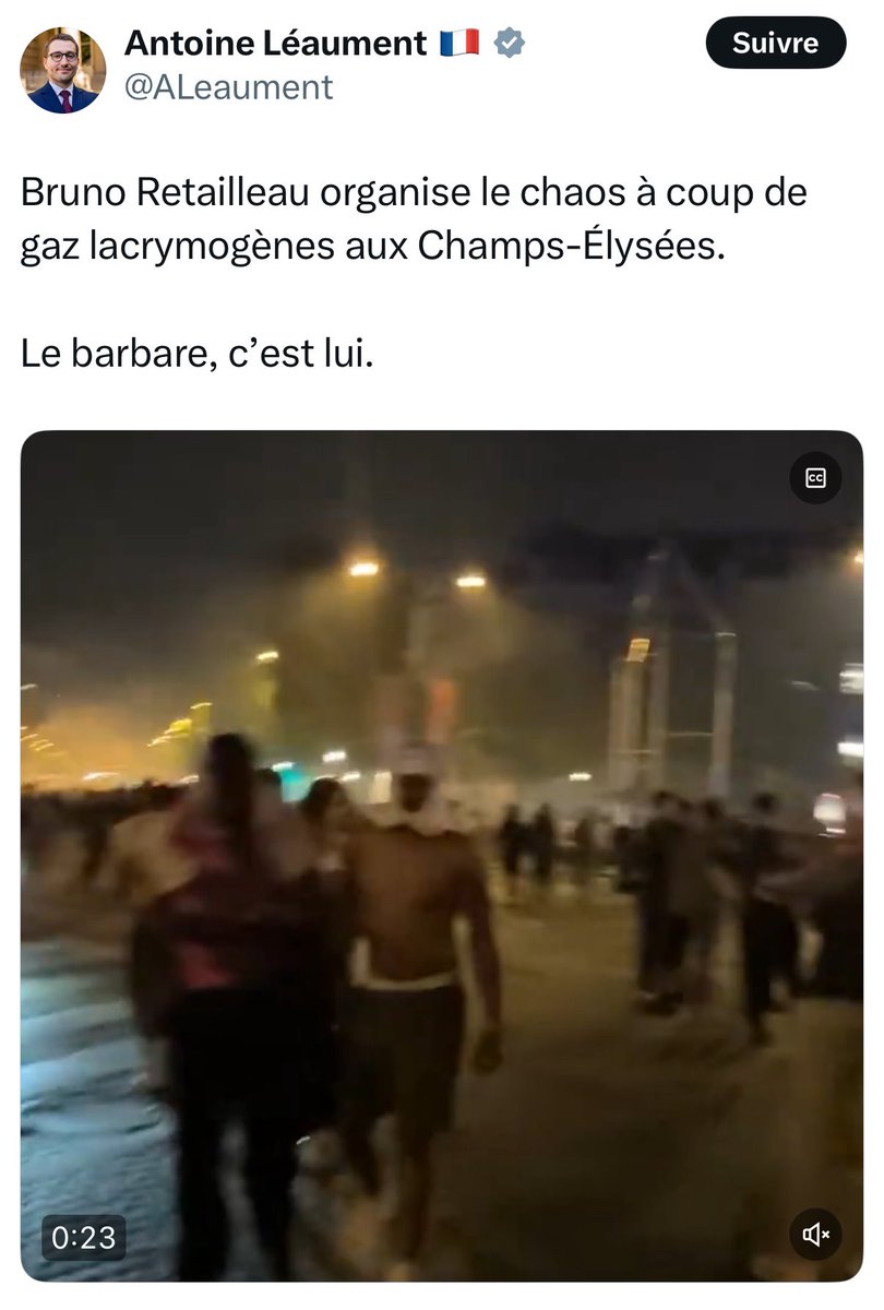 Fx Bellamy (@fxbellamy) on Twitter photo Plusieurs milliers de délinquants pillent des magasins, détruisent ce qu’ils trouvent, agressent des policiers et des pompiers. Mais pour <a href="/ALeaument/">Antoine Léaument 🇫🇷</a>, le problème vient des forces de l’ordre, et de <a href="/BrunoRetailleau/">Bruno Retailleau</a> qui refuse de céder face à la violence… Jusqu’où ira LFI pour Plusieurs milliers de délinquants pillent des magasins, détruisent ce qu’ils trouvent, agressent des policiers et des pompiers. Mais pour <a href="/ALeaument/">Antoine Léaument 🇫🇷</a>, le problème vient des forces de l’ordre, et de <a href="/BrunoRetailleau/">Bruno Retailleau</a> qui refuse de céder face à la violence… Jusqu’où ira LFI pour