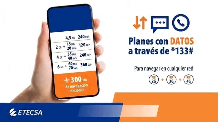📌 Nuevos planes con DATOS para comprar con tu saldo móvil marcando *133# en tu teléfono. 
👉 Puede escoger las combinaciones que desees.
Manténgase informado a través de los canales oficiales.
#EtecsaConCuba
#EtecsaTeAcompaña