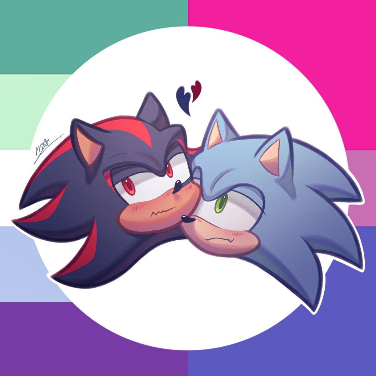 #HappyPrideMonth!!! 🏳️‍🌈

Had a terrible day so I drew these two idiots ✨
Sonadow singlehandedly saving my life rn 🥹🙏
#SonicTheHedgehog #sonadow #PrideMonth #pridemonth2025