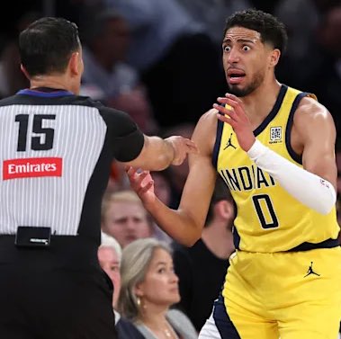 The Pacers after being called for the most obvious foul you’ve ever seen