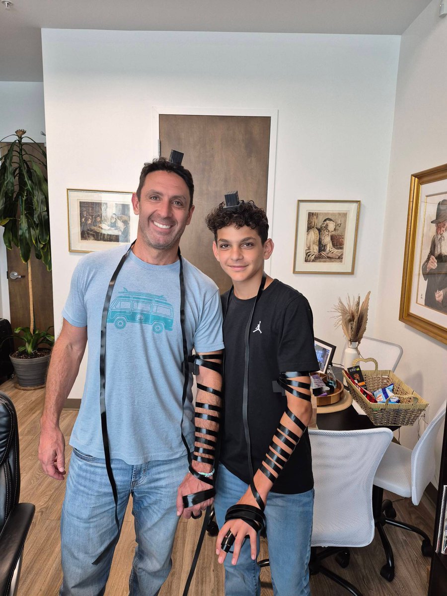 My son just got his first pair of tefillin. It is a significant commandment in Judaism to put them on daily after your Bar Mitzvah (we’ll see). It’s customary to face Jerusalem while saying the prayers, to emphasize the millenary connection to the Holy Land. I didn’t expect to